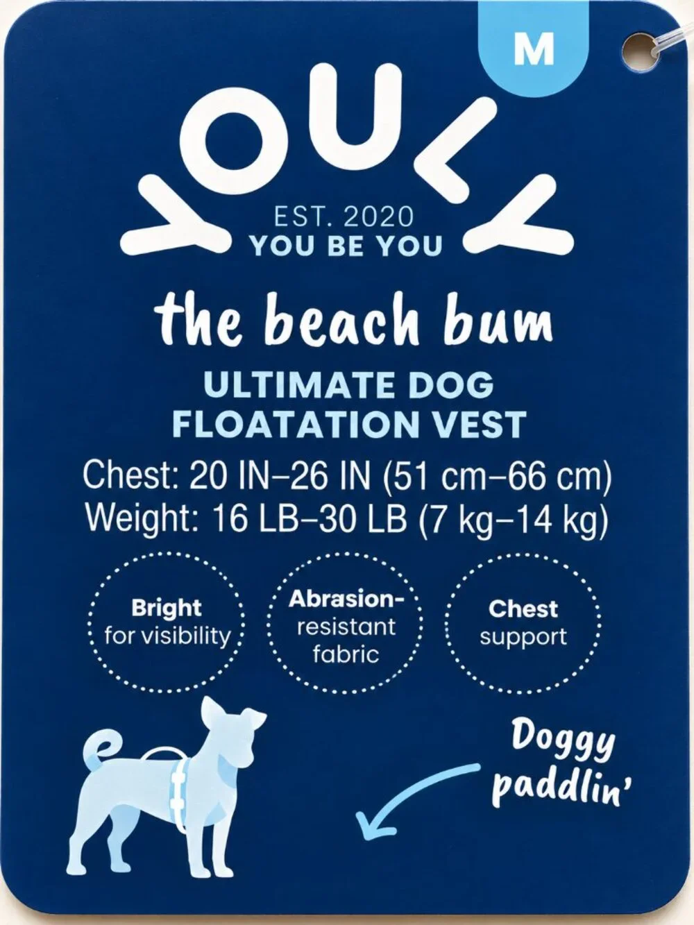 NWT YOULY Beach Bum Dog Flotation Life Vest Yellow Medium 16–30 Lbs